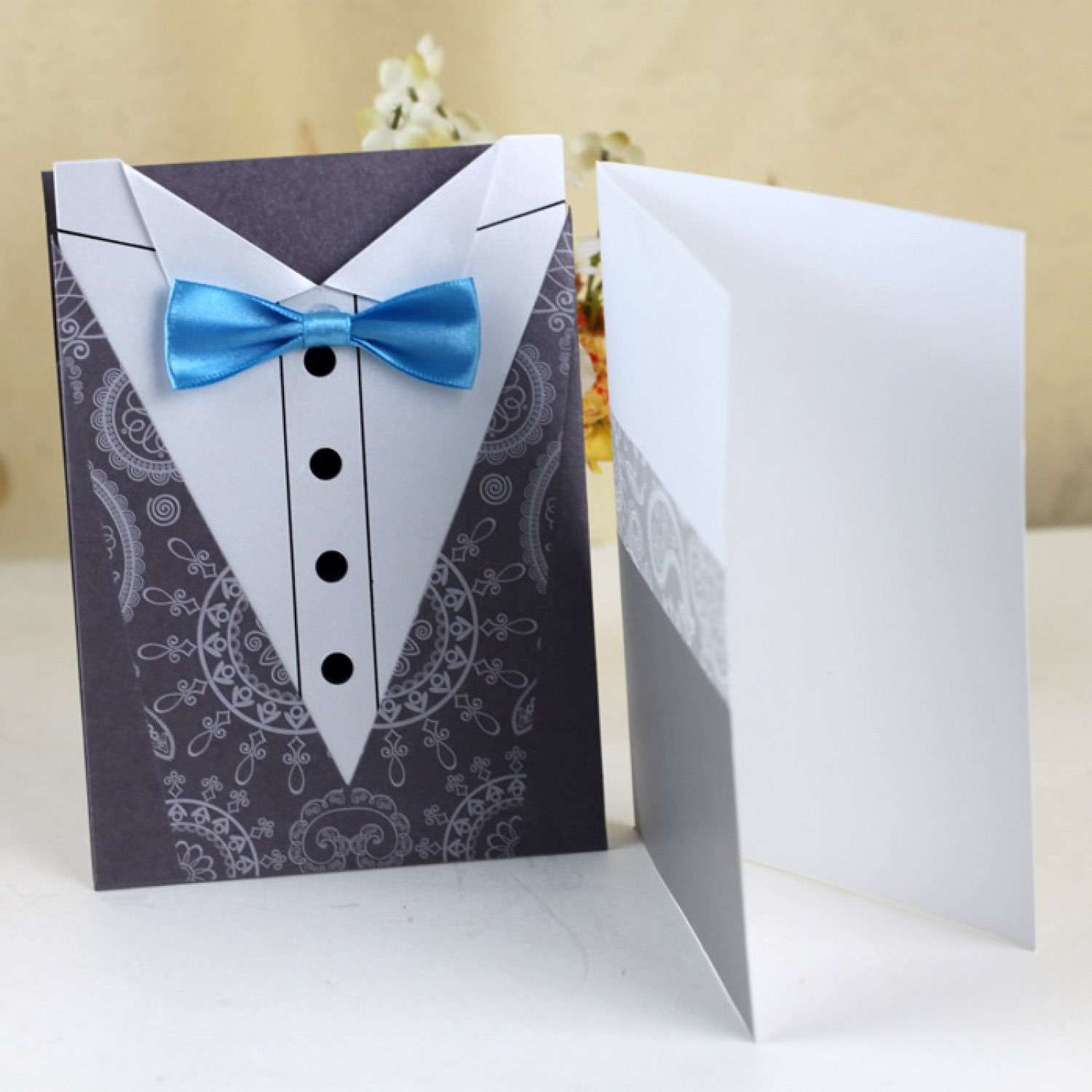 Original Invitation Card Western Suit Invitation Customized 